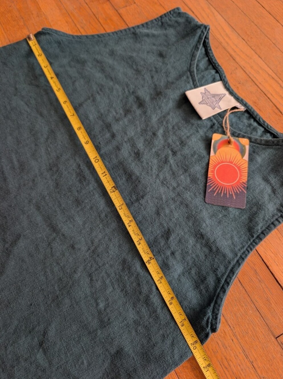 NWT Jungmaven Baez 100% Hemp Dress in Deep Teal - Picture 5 of 7